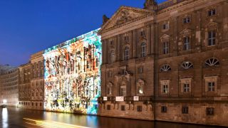 Zentral- und Landesbibliothek an der Spree während des Lichterfestes