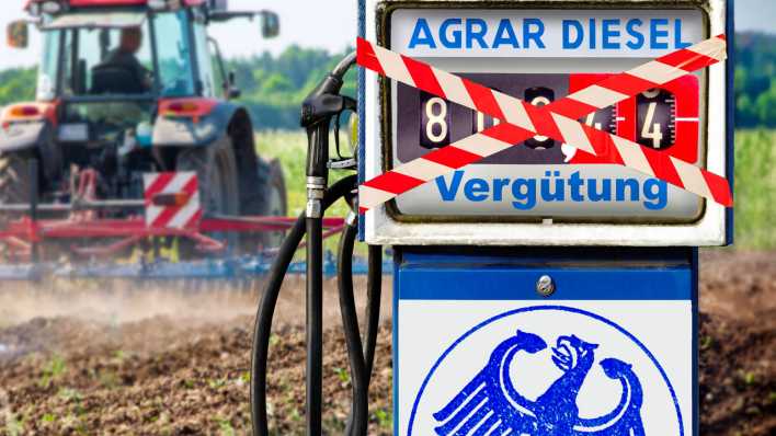 Geplante Streichung der Agrardiesel-Vergütung, Symbolfoto abgeklebte Zapfsäule