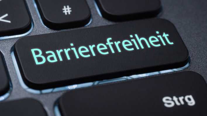 Schriftzug Barrierefreiheit auf einer Computer-Tastatur