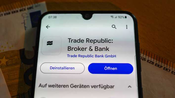 Trade Republic App auf einem Smartphone