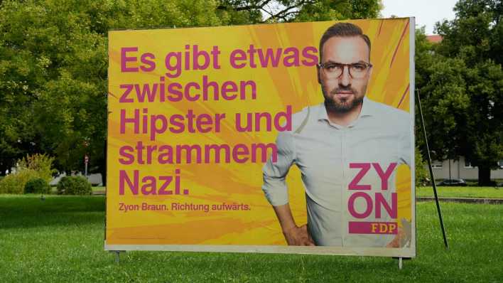 Ein Wahlplakat der FDP zur Landtagswahl in Brandenburg