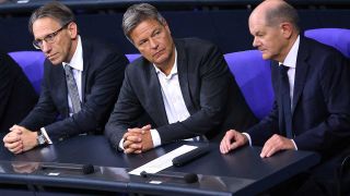 7.11.2024: neuer Finanzminister Jörg Kukies, Robert Habeck und Bundeskanzler Olaf Scholz (Bild: IMAGO/dts Nachrichtenagentur)