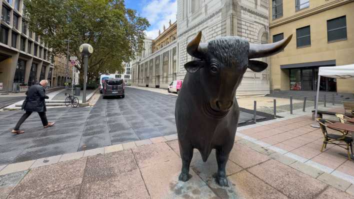 Bullenstatue vor der Frankfurter Börse