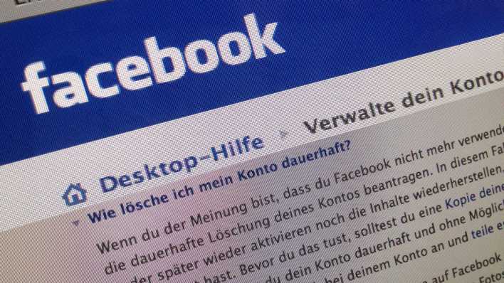 Facebook-Hilfebereich zur Frage "Wie lösche ich mein Konto dauerhaft?"