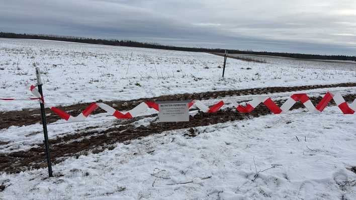 Abgesperrte Weide in Briesen