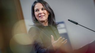 Außenministerin Annalena Baerbock (Grüne) spricht bei einer Pressekonferenz im Auswärtigen Amt