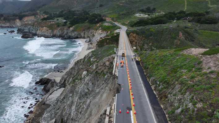 Bauarbeiten am Highway 1 in Kalifornien