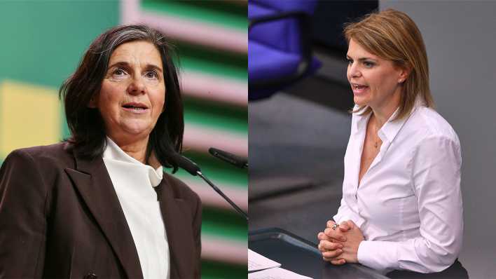 Collage: Die Bundestagsabgeordneten Katrin Göring-Eckardt (Grüne) und Katrin Staffler (CSU) (Bild: picture alliance / dts-Agentur)